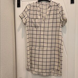 All in Favor Cream Tunic with Black Windowpane Grid
